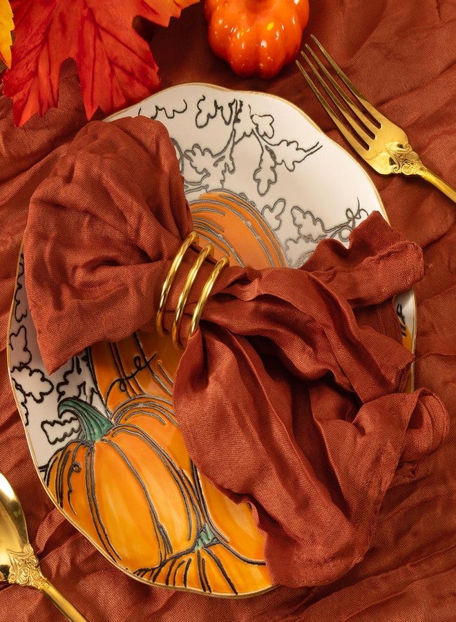 MLMC 10 Pack Terracotta Cheesecloth Napkins Washable Cloth Napkins Set of 10 21"x21" Rustic Boho Burnt Orange Gauze Dinner Table Napkins for Fall Thanksgiving Wedding Bridal Shower Gathering Decor - Image 1